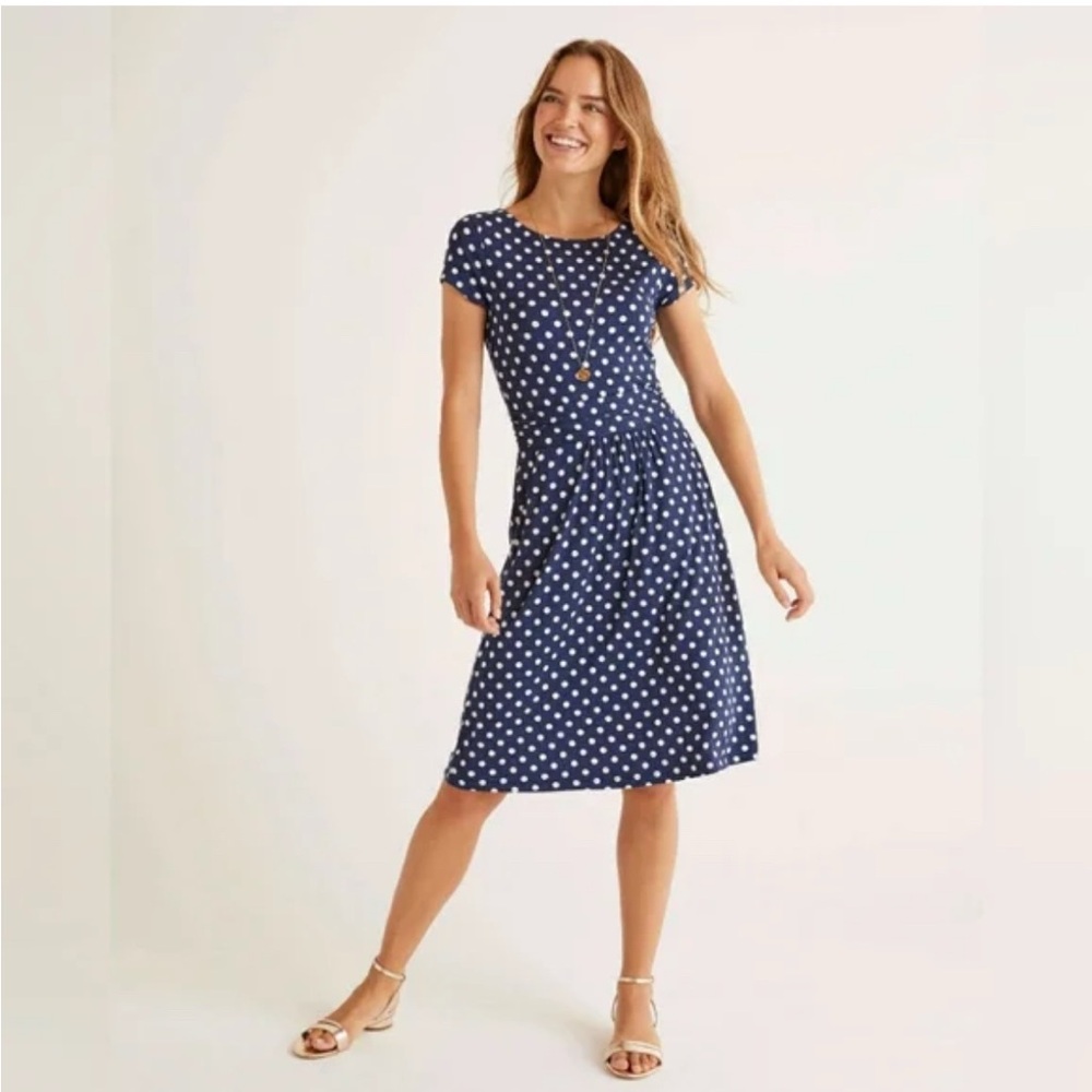 Boden Women's US 8R Amelie Jersey Dress Stretch Pockets Nautical Coastal Preppy